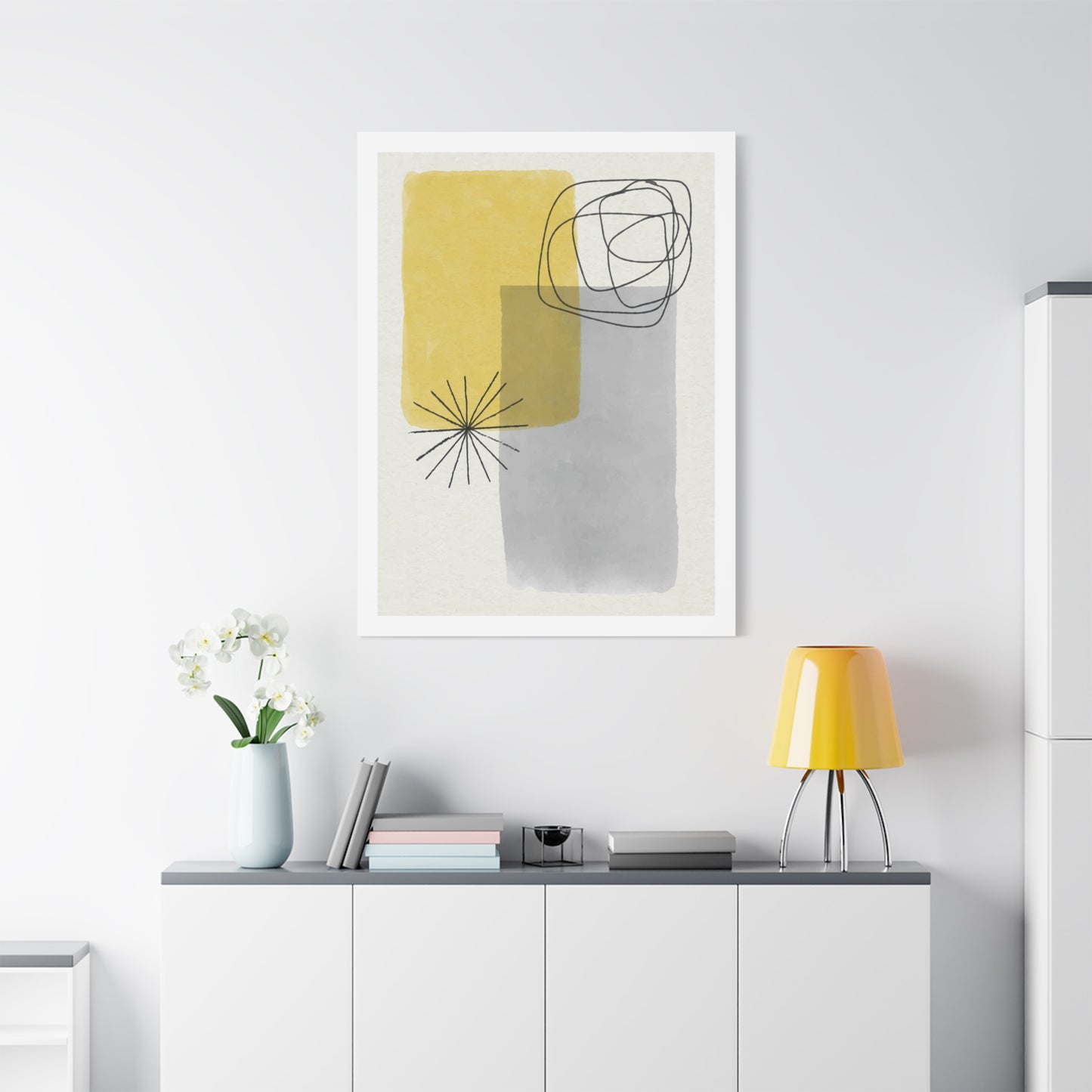 Gold Watercolor Wall Art Set 1.3 - Matte Canvas Decor with Minimalist Leaf Design