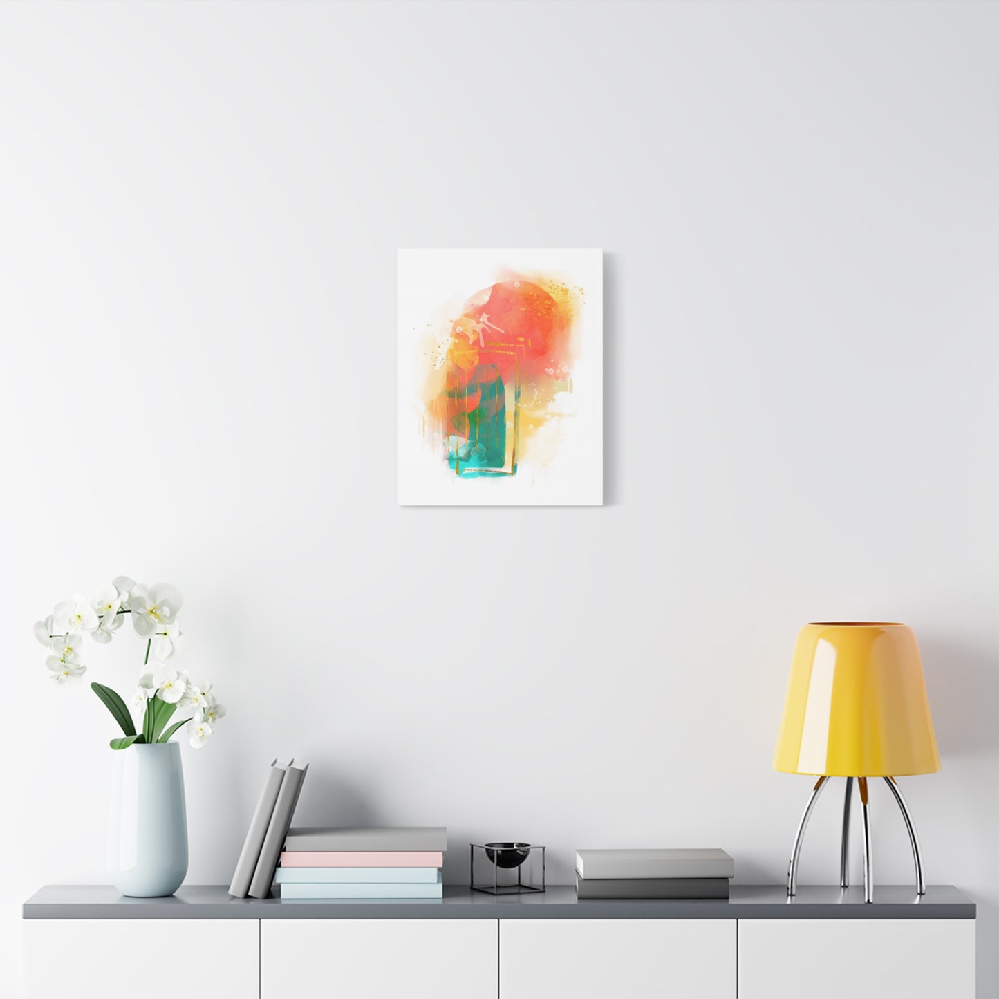 Watercolor Painting Set 1.3 - Matte Canvas Decor with Minimalist Leaf Design