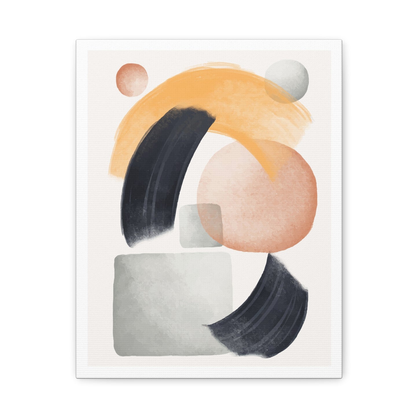 Minimal Watercolor Brush Art Set 1.2 - Matte Canvas Decor with Minimalist Leaf Design