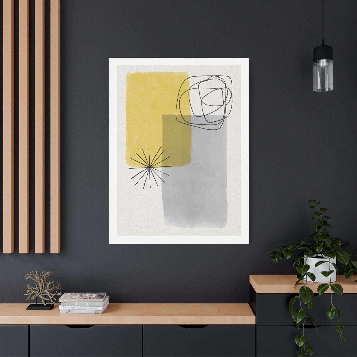 Gold Watercolor Wall Art Set 1.3 - Matte Canvas Decor with Minimalist Leaf Design