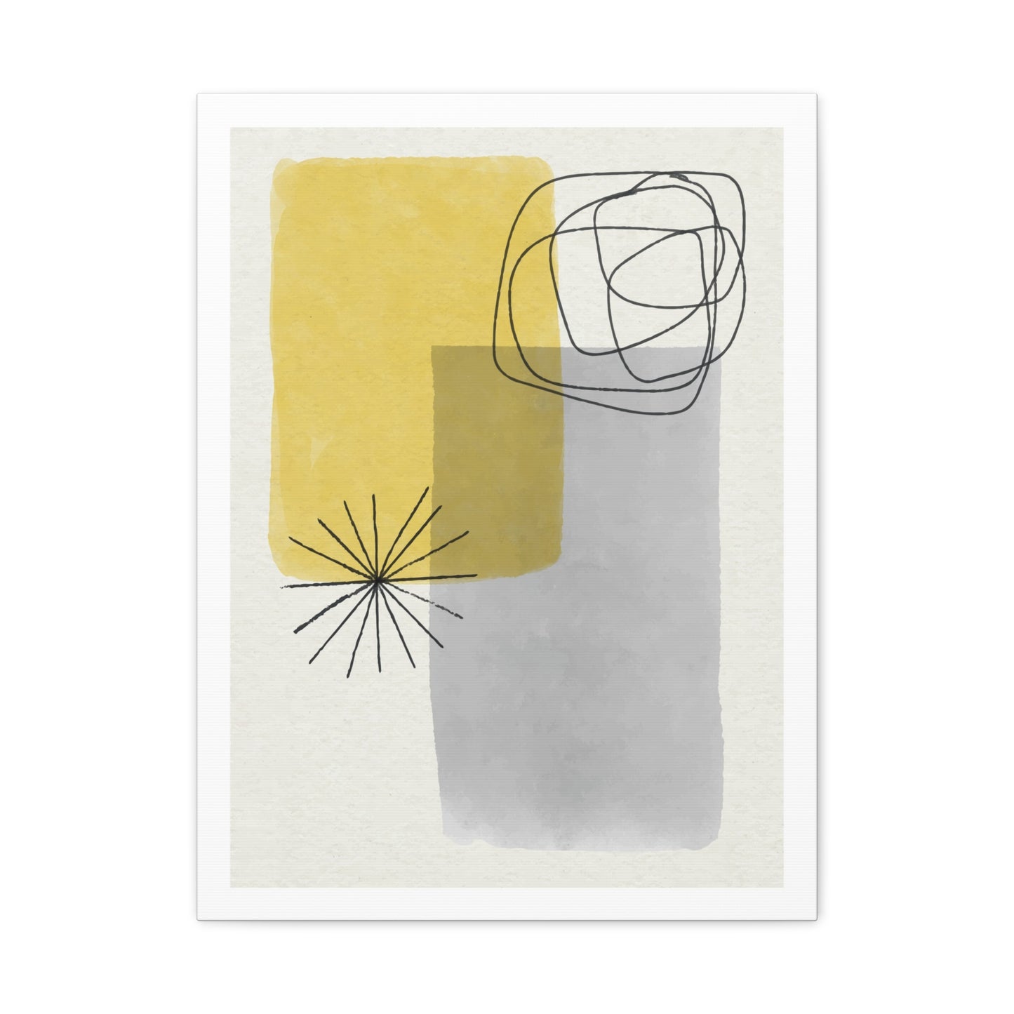 Gold Watercolor Wall Art Set 1.3 - Matte Canvas Decor with Minimalist Leaf Design