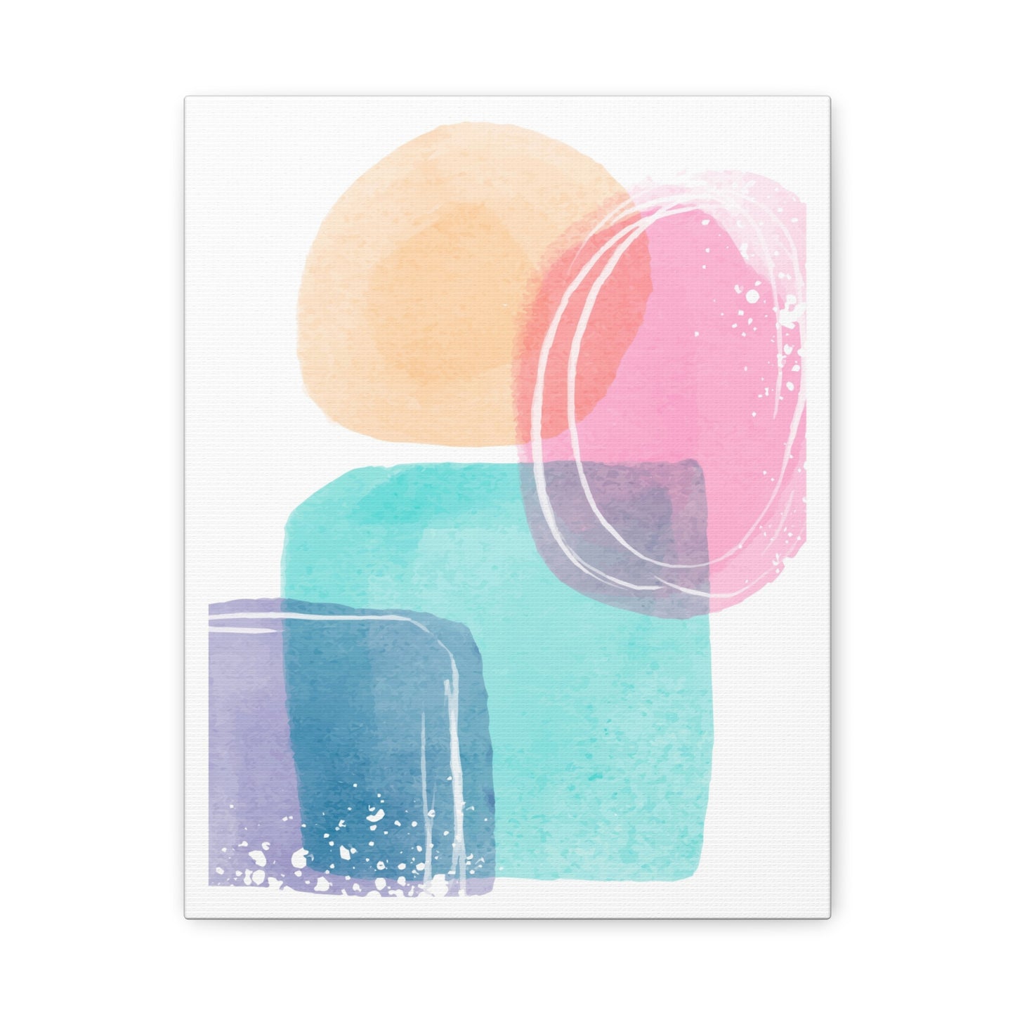 Soft Watercolor Color Set 1.1 - Matte Canvas Decor with Minimalist Leaf Design