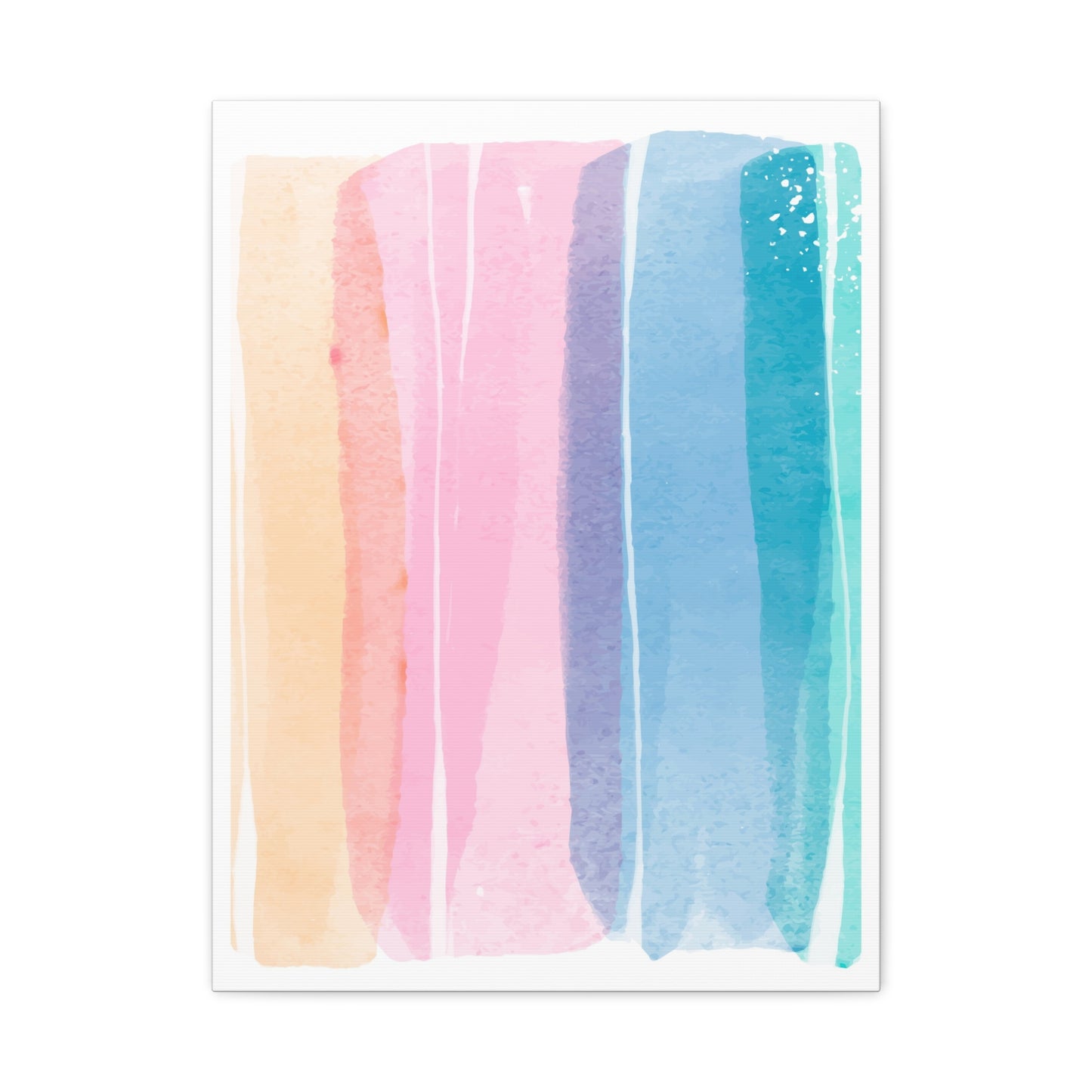 Soft Watercolor Color Set 1.3- Matte Canvas Decor with Minimalist Leaf Design