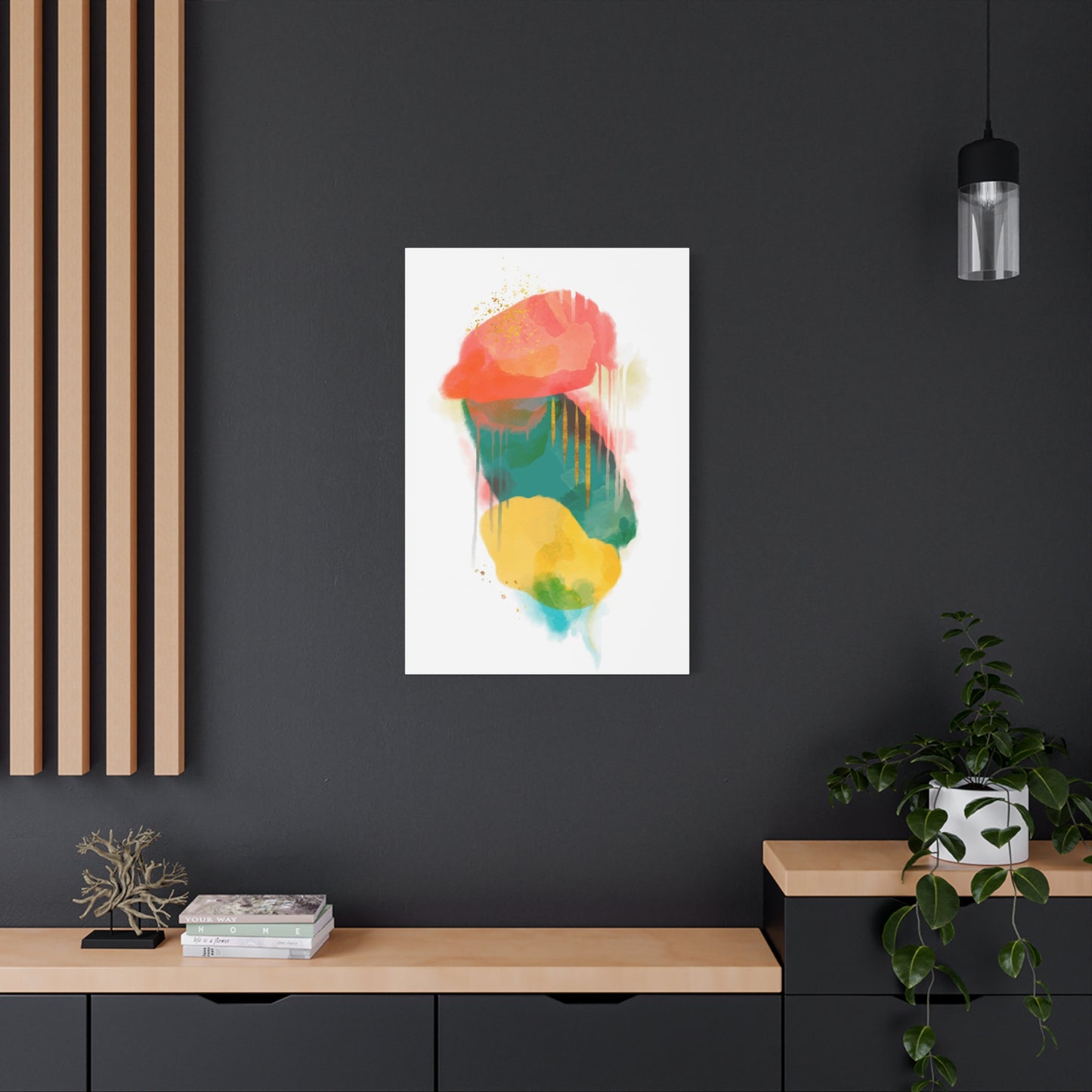 Watercolor Painting Set 1.1 - Matte Canvas Decor with Minimalist Leaf Design