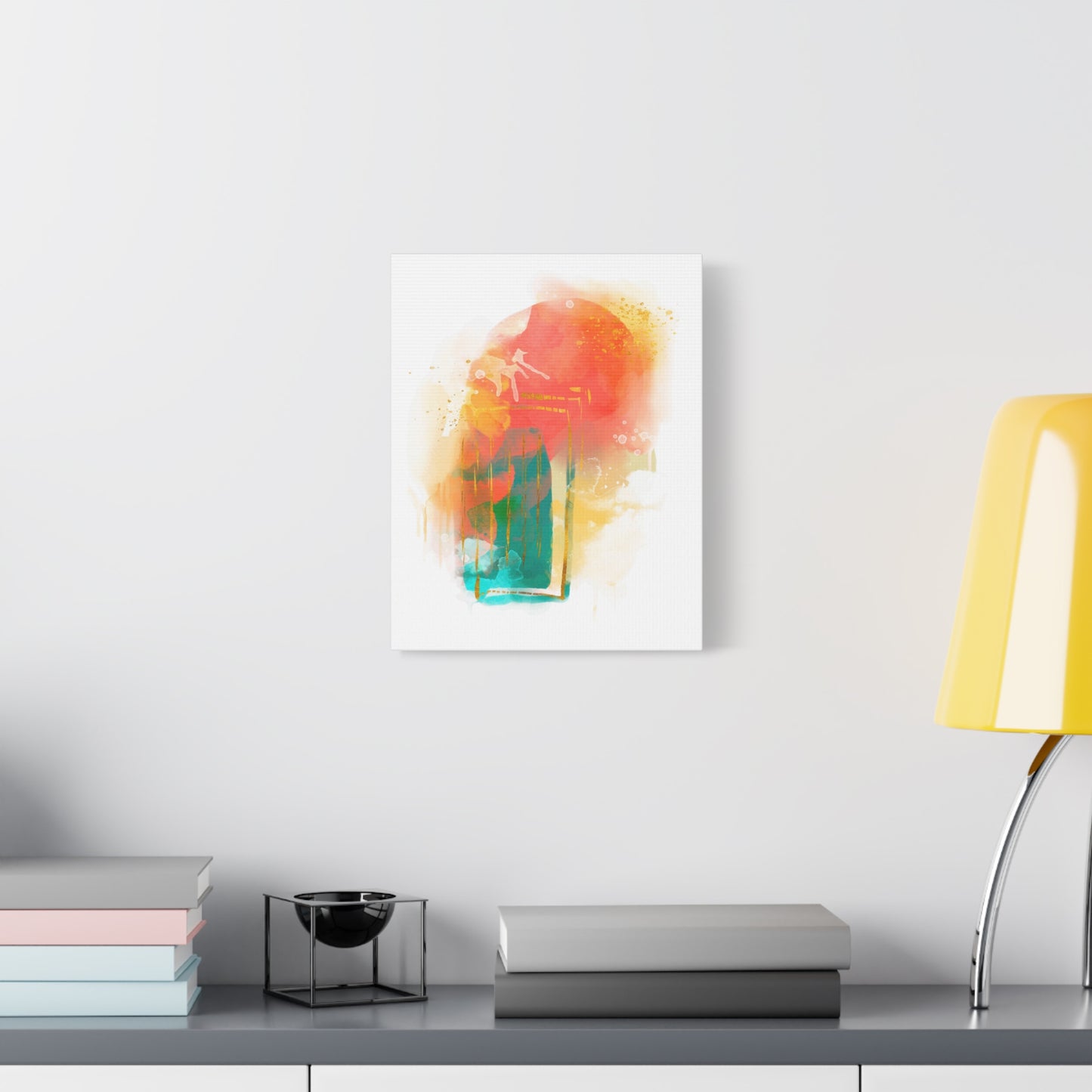Watercolor Painting Set 1.3 - Matte Canvas Decor with Minimalist Leaf Design