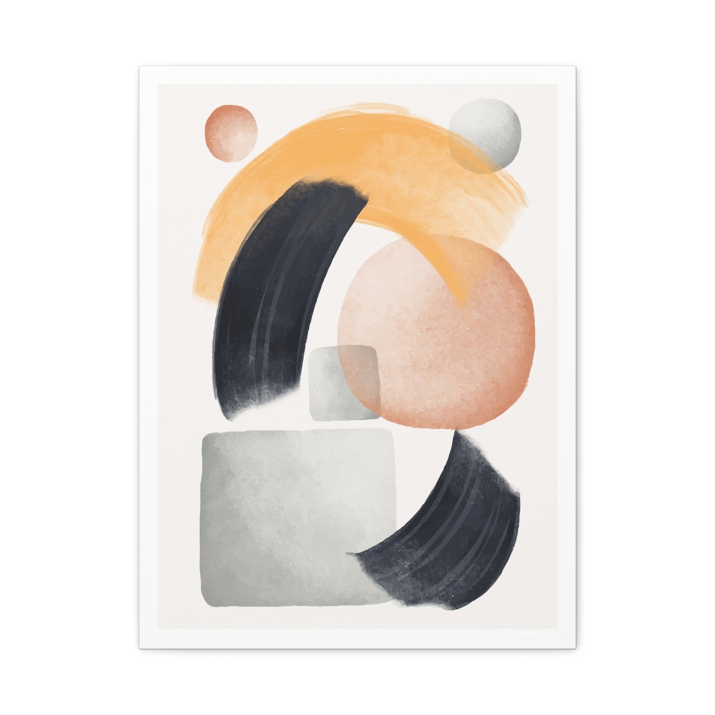 Minimal Watercolor Brush Art Set 1.2 - Matte Canvas Decor with Minimalist Leaf Design