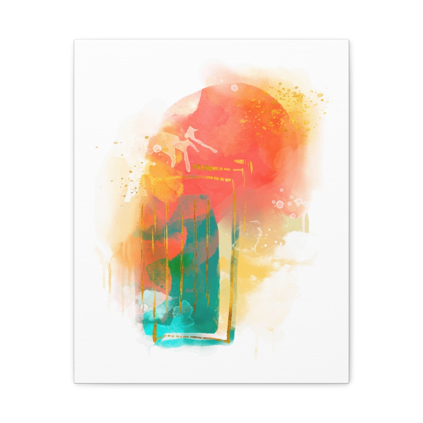 Watercolor Painting Set 1.3 - Matte Canvas Decor with Minimalist Leaf Design