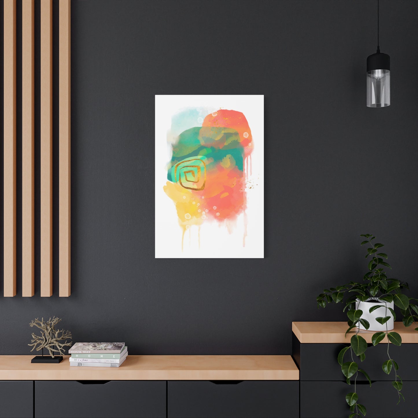 Watercolor Painting Set 1.2 - Matte Canvas Decor with Minimalist Leaf Design
