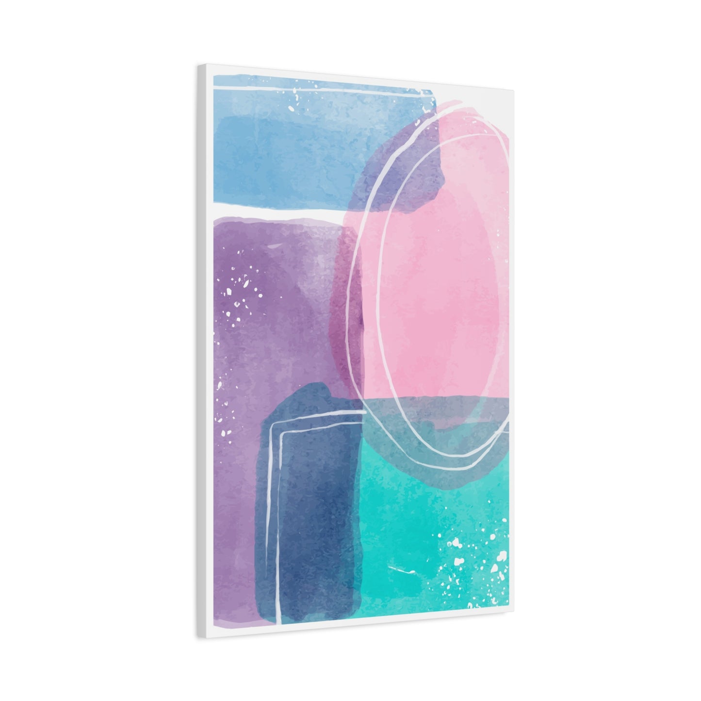 Soft Watercolor Color Art Set 1.2 - Matte Canvas Decor with Minimalist Leaf Design