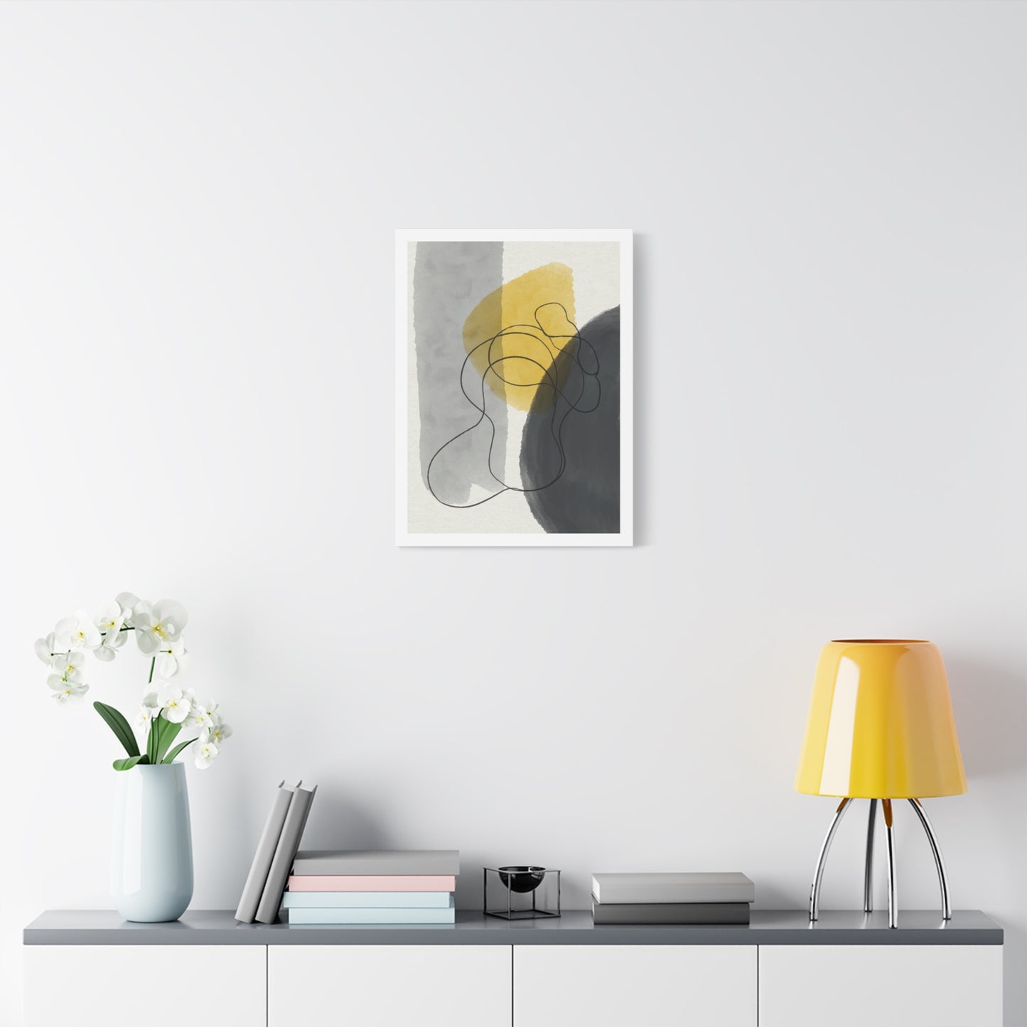 Gold Watercolor Wall Art Set 1.2 - Matte Canvas Decor with Minimalist Leaf Design