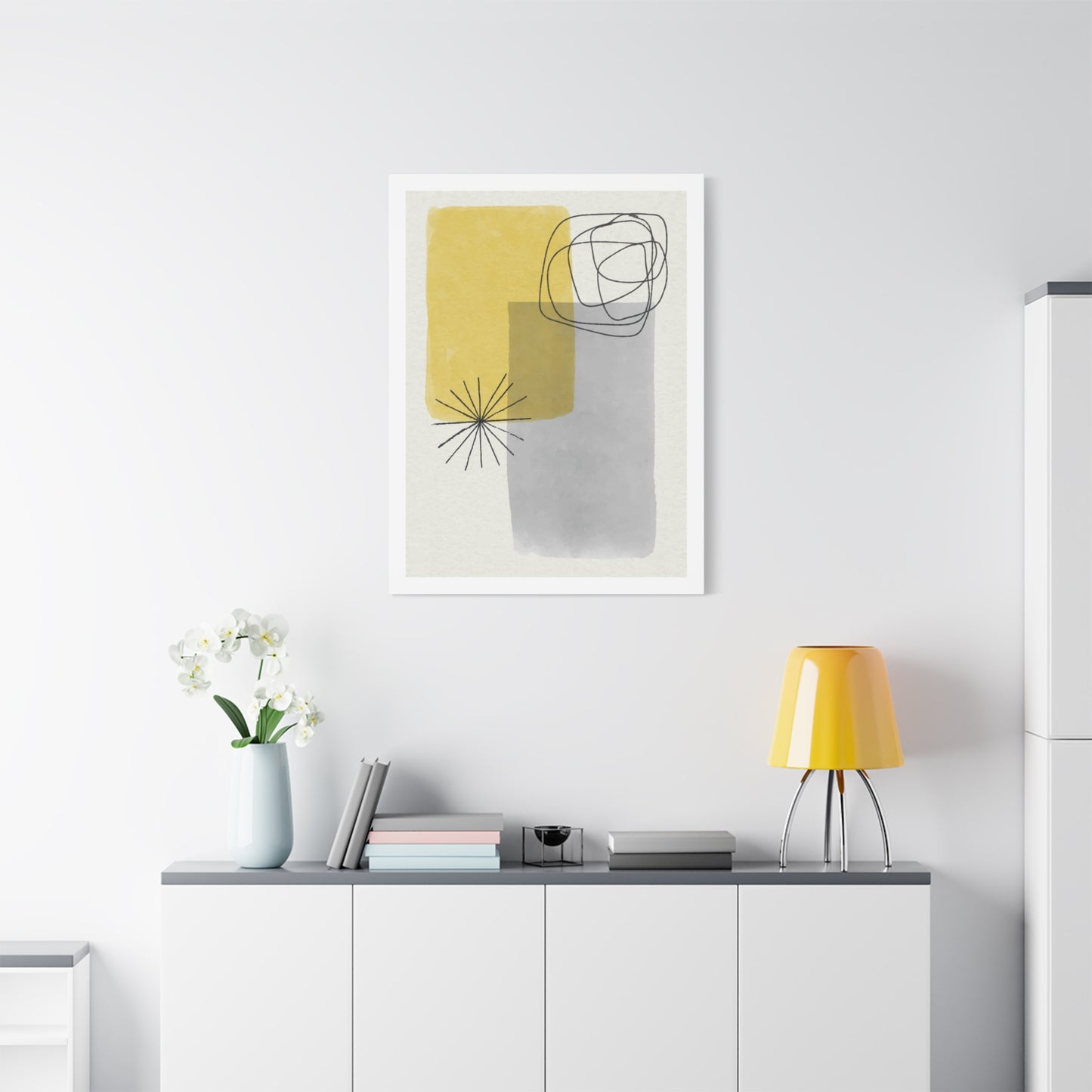 Gold Watercolor Wall Art Set 1.3 - Matte Canvas Decor with Minimalist Leaf Design