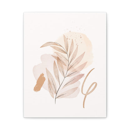 Abstract Earthy Florals Art Set 1.3- Matte Canvas Decor with Minimalist Leaf Design
