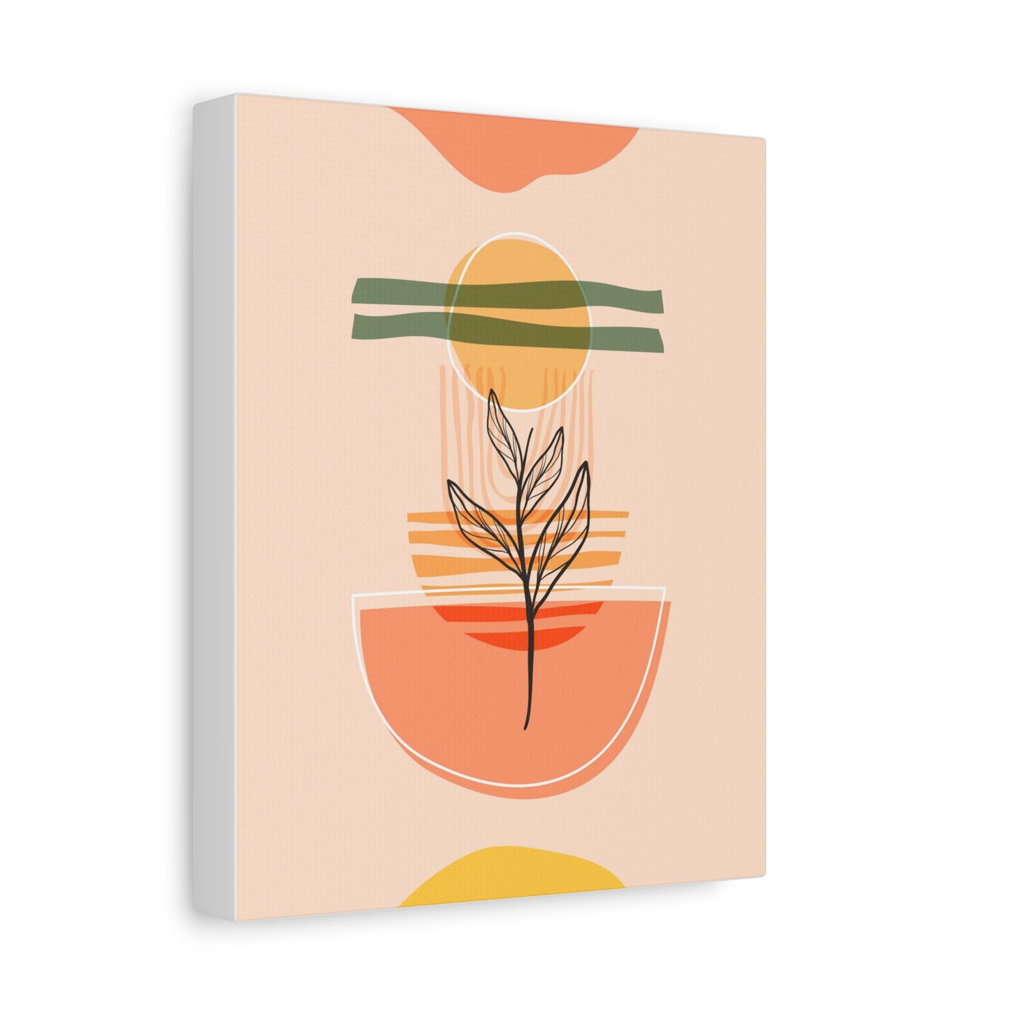 Sunway Minimal Art Set 1.3 - Matte Canvas Decor with Minimalist Leaf Design