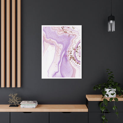 Blush Pink Marble Wall Art Set 1.2 - Matte Canvas Decor with Minimalist Leaf Design