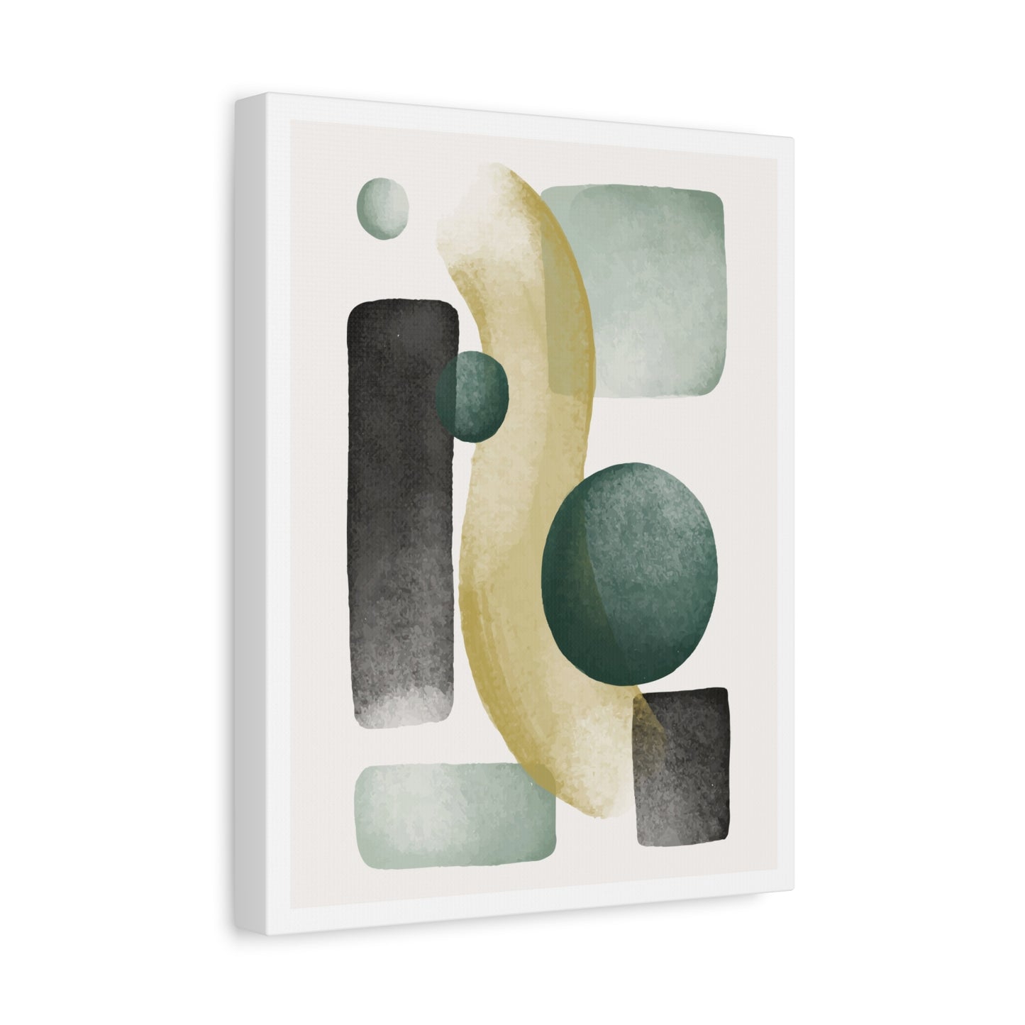 Army Green Art Set 1.2 - Matte Canvas Decor with Minimalist Leaf Design