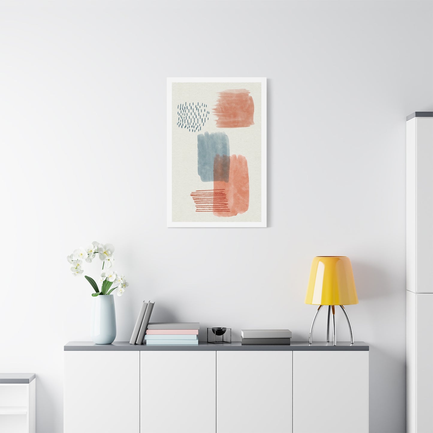 Wander Brush Art 1.3 - Matte Canvas Decor with Minimalist Leaf Design