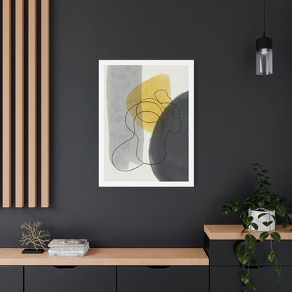 Gold Watercolor Wall Art Set 1.2 - Matte Canvas Decor with Minimalist Leaf Design