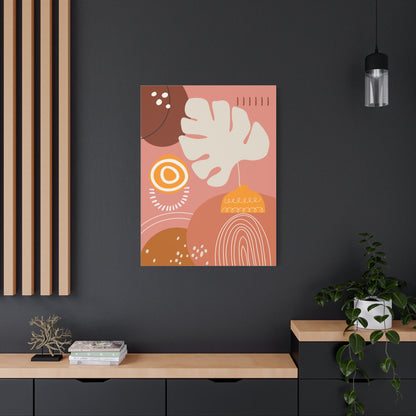 Wander Vase Art Set 1.3 - Matte Canvas Decor with Minimalist Leaf Design