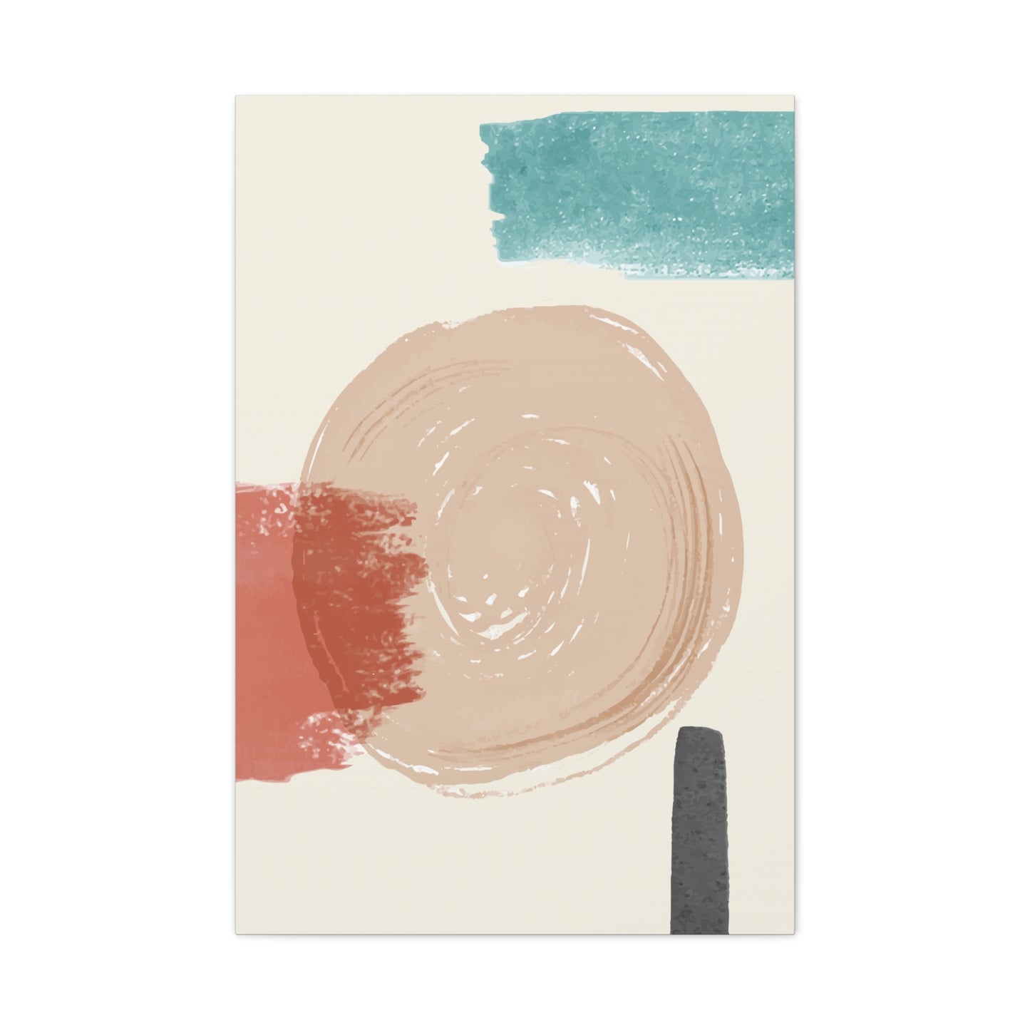 Soft Dune Palette Art 1.3 - Matte Canvas Decor with Minimalist Leaf Design