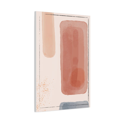 Pink Water Minimal Art Set 1.3 - Matte Canvas Decor with Minimalist Leaf Design