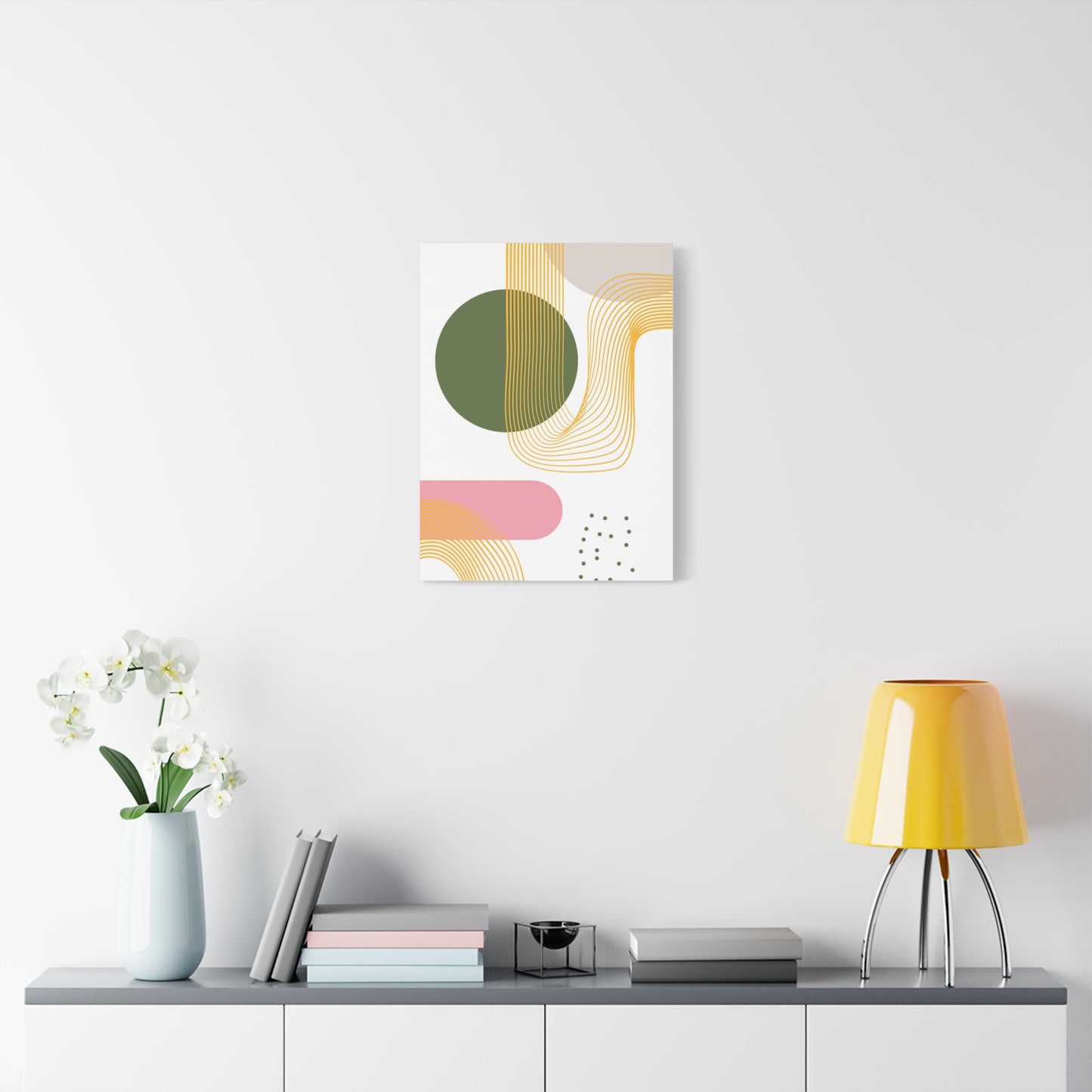 Minimal Geo Art Set 1.1 - Matte Canvas Decor with Minimalist Leaf Design