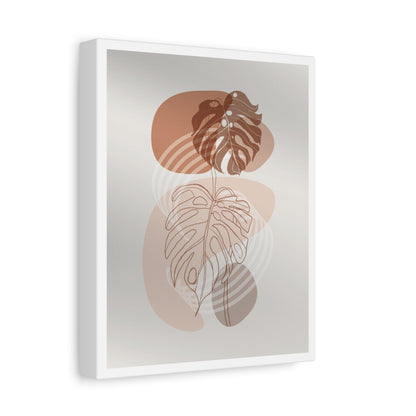 Brown Leaf Wall Painting Set 1.2 - Matte Canvas Decor with Minimalist Leaf Design