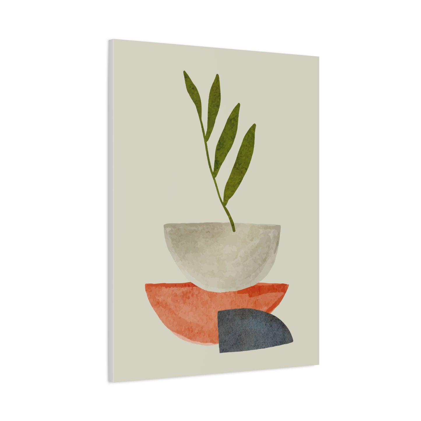 Flower Wall Art Set 1.3 - Matte Canvas Decor with Minimalist Leaf Design
