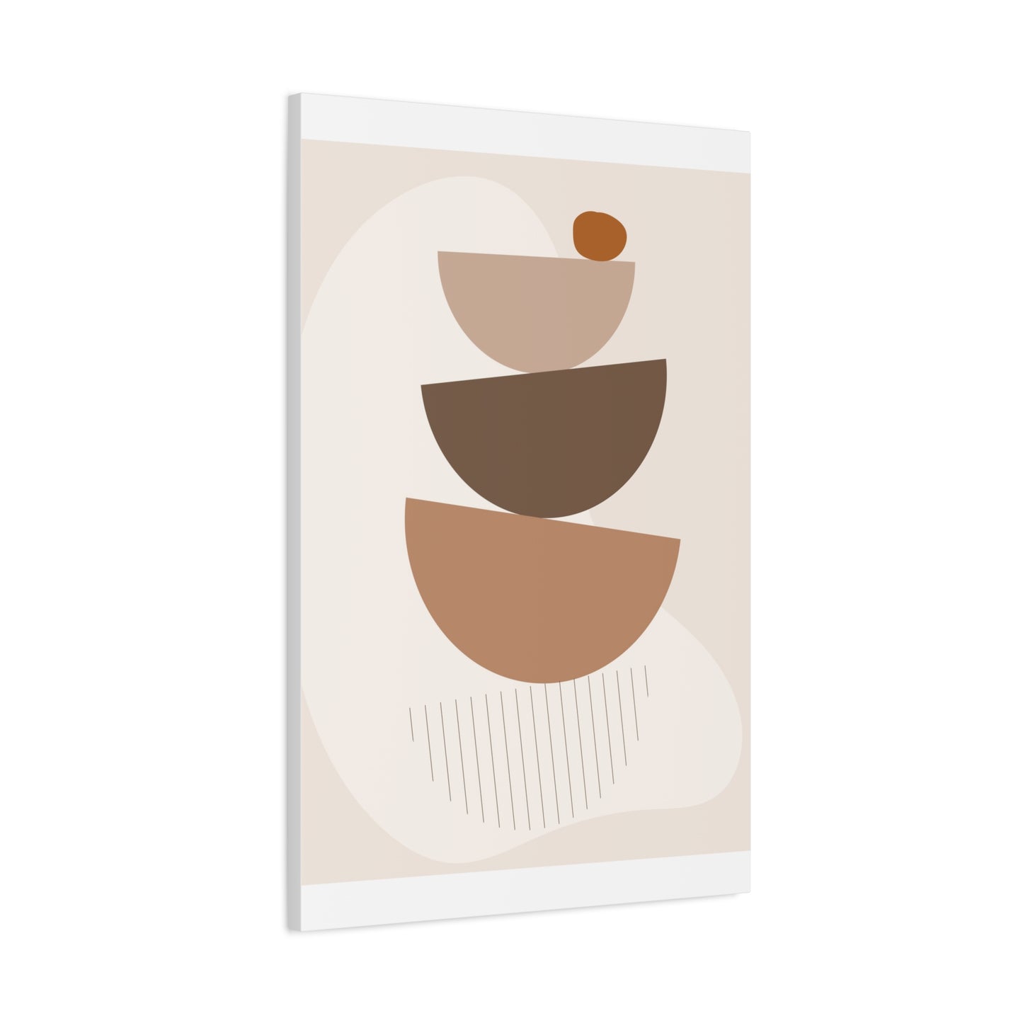 Brown View Wall Art Set 1.2 - Matte Canvas Decor with Minimalist Leaf Design