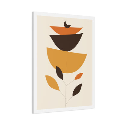 Lunar Bloom Art Set 1.2 - Matte Canvas Decor with Minimalist Leaf Design