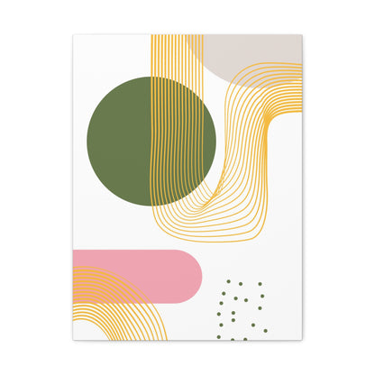 Minimal Geo Art Set 1.1 - Matte Canvas Decor with Minimalist Leaf Design