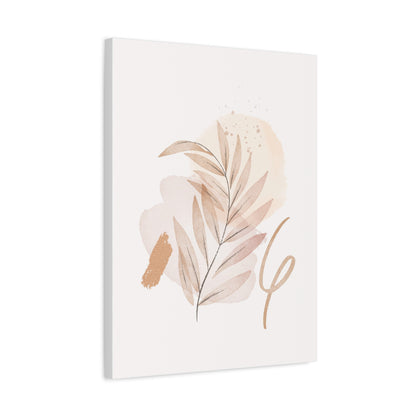 Abstract Earthy Florals Art Set 1.3- Matte Canvas Decor with Minimalist Leaf Design