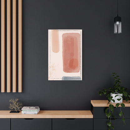 Pink Water Minimal Art Set 1.3 - Matte Canvas Decor with Minimalist Leaf Design