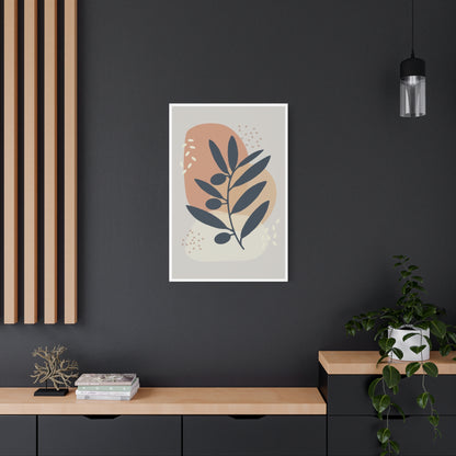 Pink Minimal  Flower Art Set 1.3 - Matte Canvas Decor with Minimalist Leaf Design