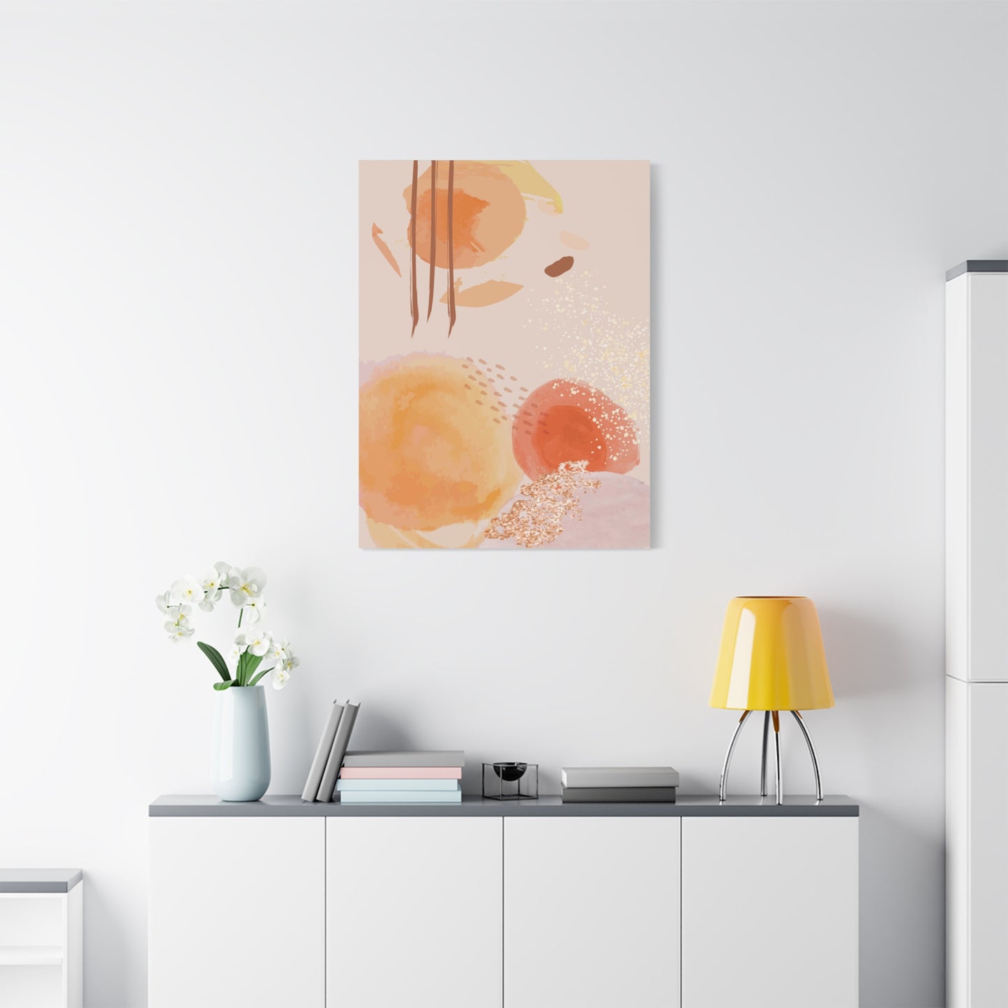 Sunlit Spark Art Set 1.3 - Matte Canvas Decor with Minimalist Leaf Design