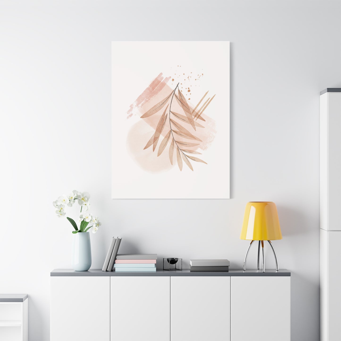 Abstract Earthy Florals Art Set 1.1 - Matte Canvas Decor with Minimalist Leaf Design