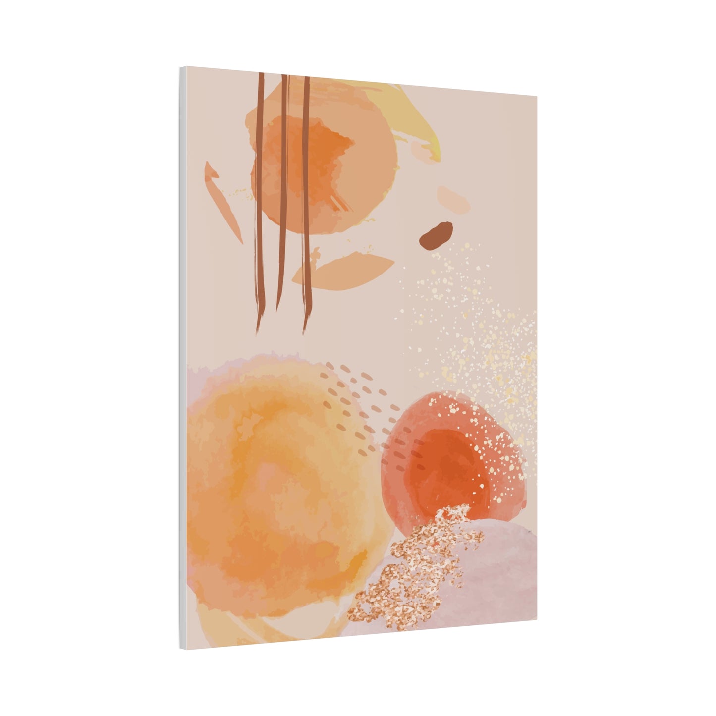 Sunlit Spark Art Set 1.3 - Matte Canvas Decor with Minimalist Leaf Design