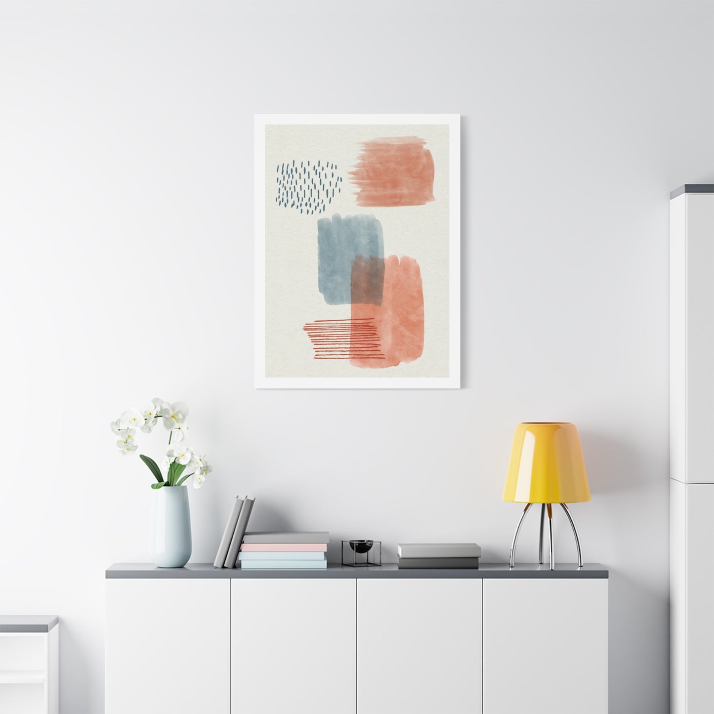 Wander Brush Art 1.3 - Matte Canvas Decor with Minimalist Leaf Design