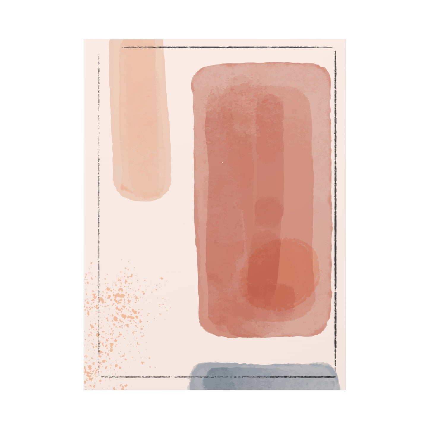 Pink Water Minimal Art Set 1.3 - Matte Canvas Decor with Minimalist Leaf Design