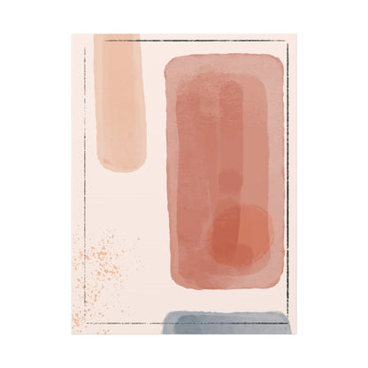 Pink Water Minimal Art Set 1.3 - Matte Canvas Decor with Minimalist Leaf Design