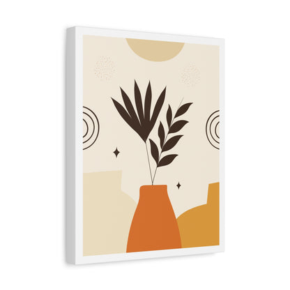 Lunar Bloom Art Set 1.1 - Matte Canvas Decor with Minimalist Leaf Design