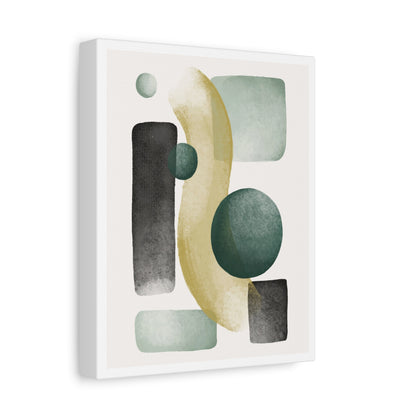 Army Green Art Set 1.2 - Matte Canvas Decor with Minimalist Leaf Design