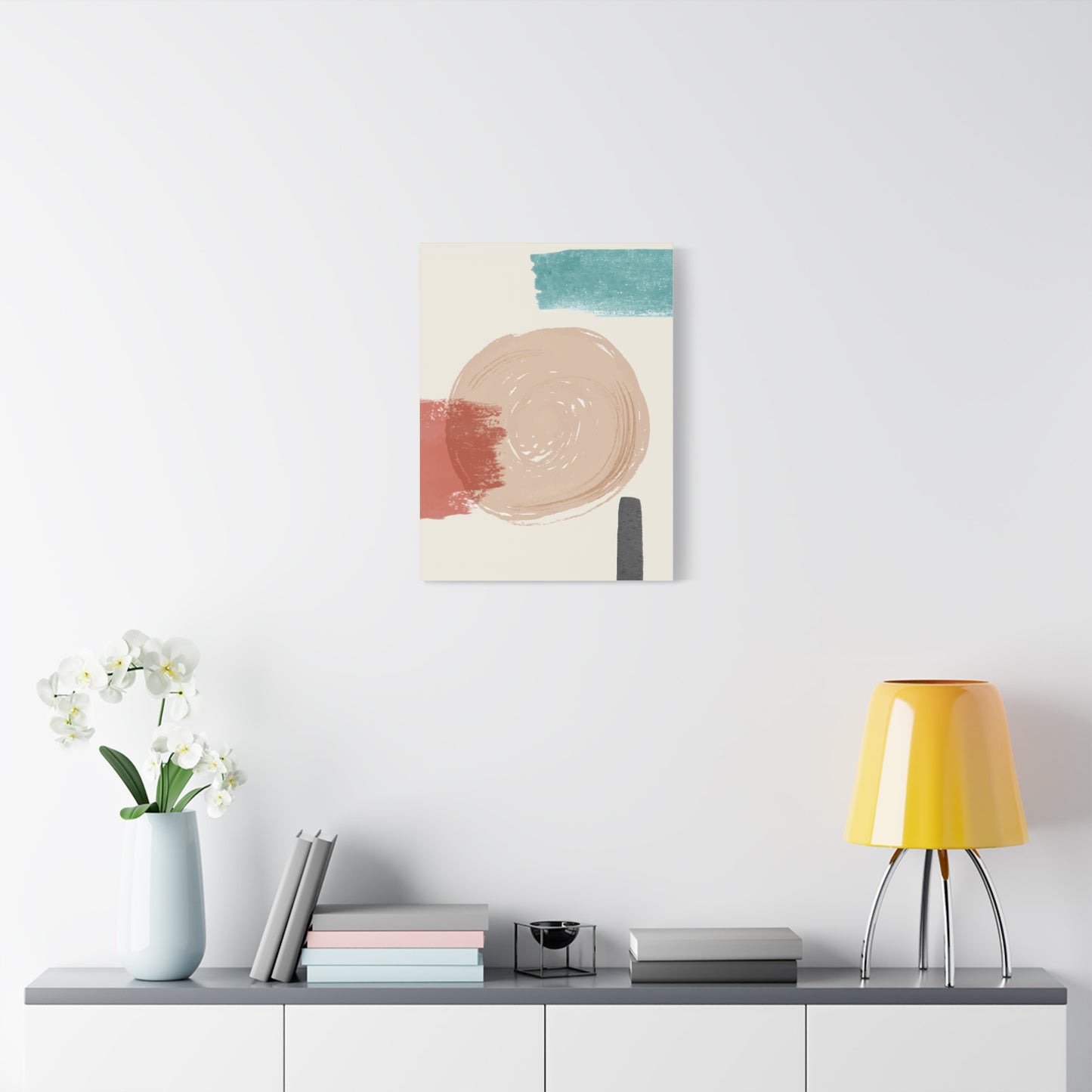 Soft Dune Palette Art 1.3 - Matte Canvas Decor with Minimalist Leaf Design