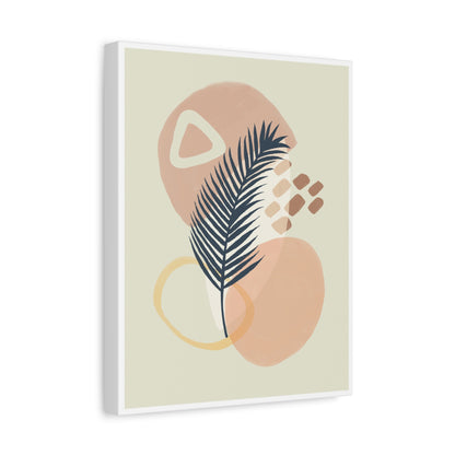 Pink Minimal  Flower Art Set 1.2 - Matte Canvas Decor with Minimalist Leaf Design