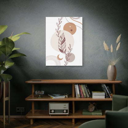 Sunset Botanica Art Set 1.3 - Matte Canvas Decor with Minimalist Leaf Design