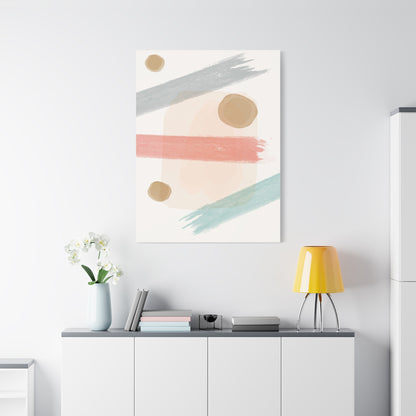 Pastel Pulse Art Set 1.1 - Matte Canvas Decor with Minimalist Leaf Design