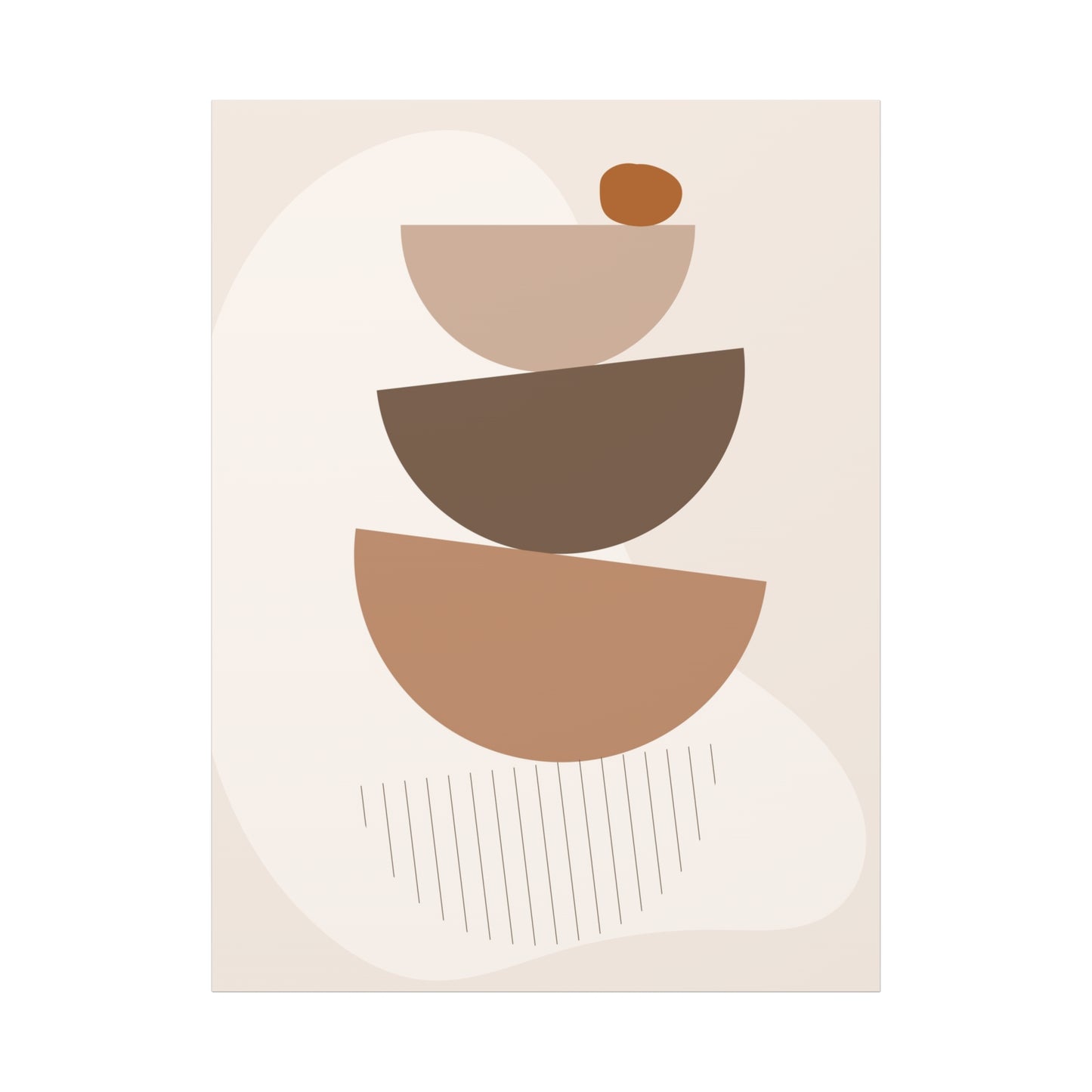 Brown View Wall Art Set 1.2 - Matte Canvas Decor with Minimalist Leaf Design