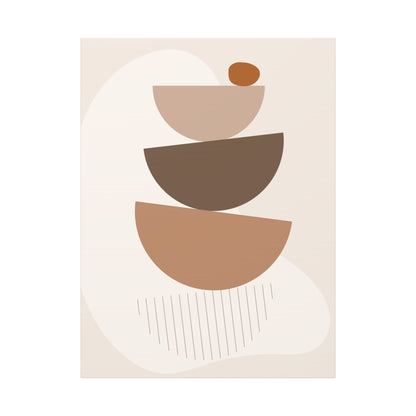 Brown View Wall Art Set 1.2 - Matte Canvas Decor with Minimalist Leaf Design