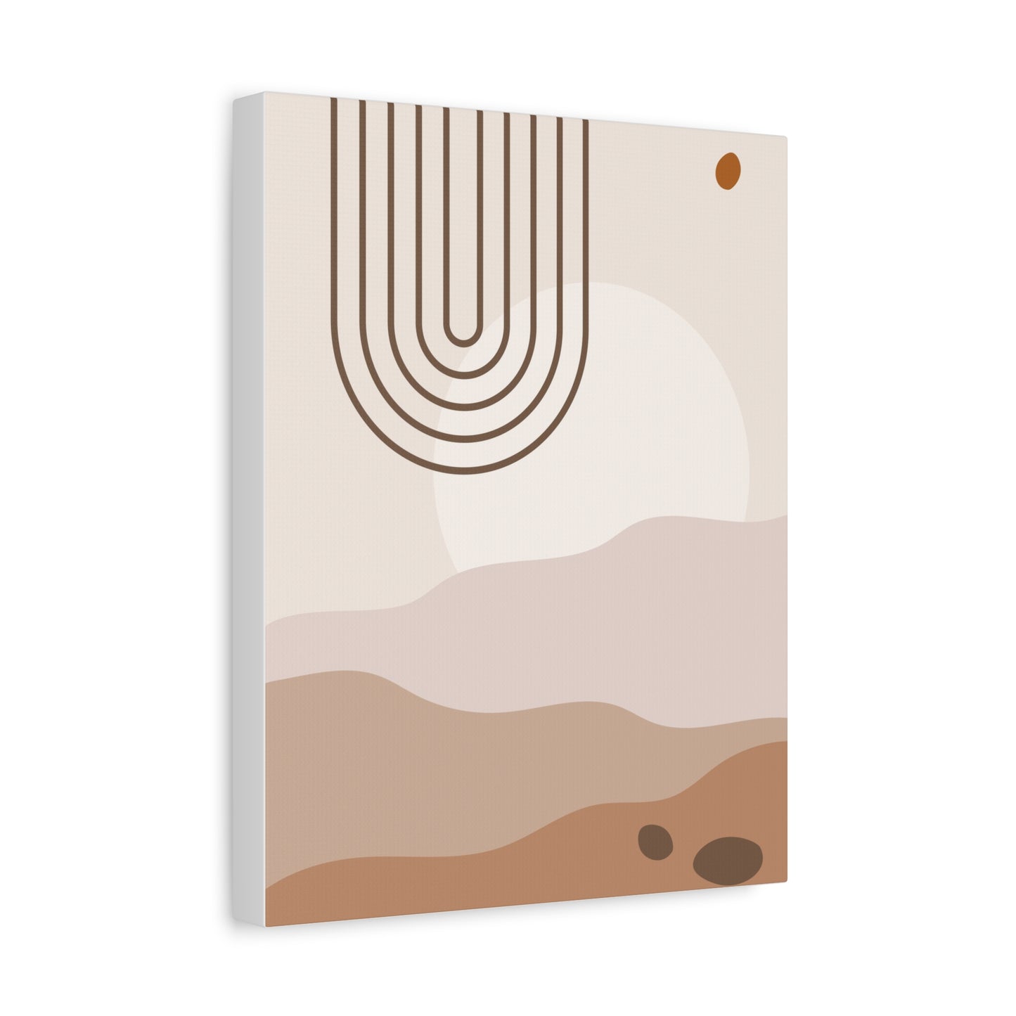 Brown View Wall Art Set 1.1 - Matte Canvas Decor with Minimalist Leaf Design