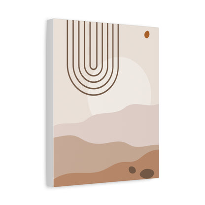 Brown View Wall Art Set 1.1 - Matte Canvas Decor with Minimalist Leaf Design