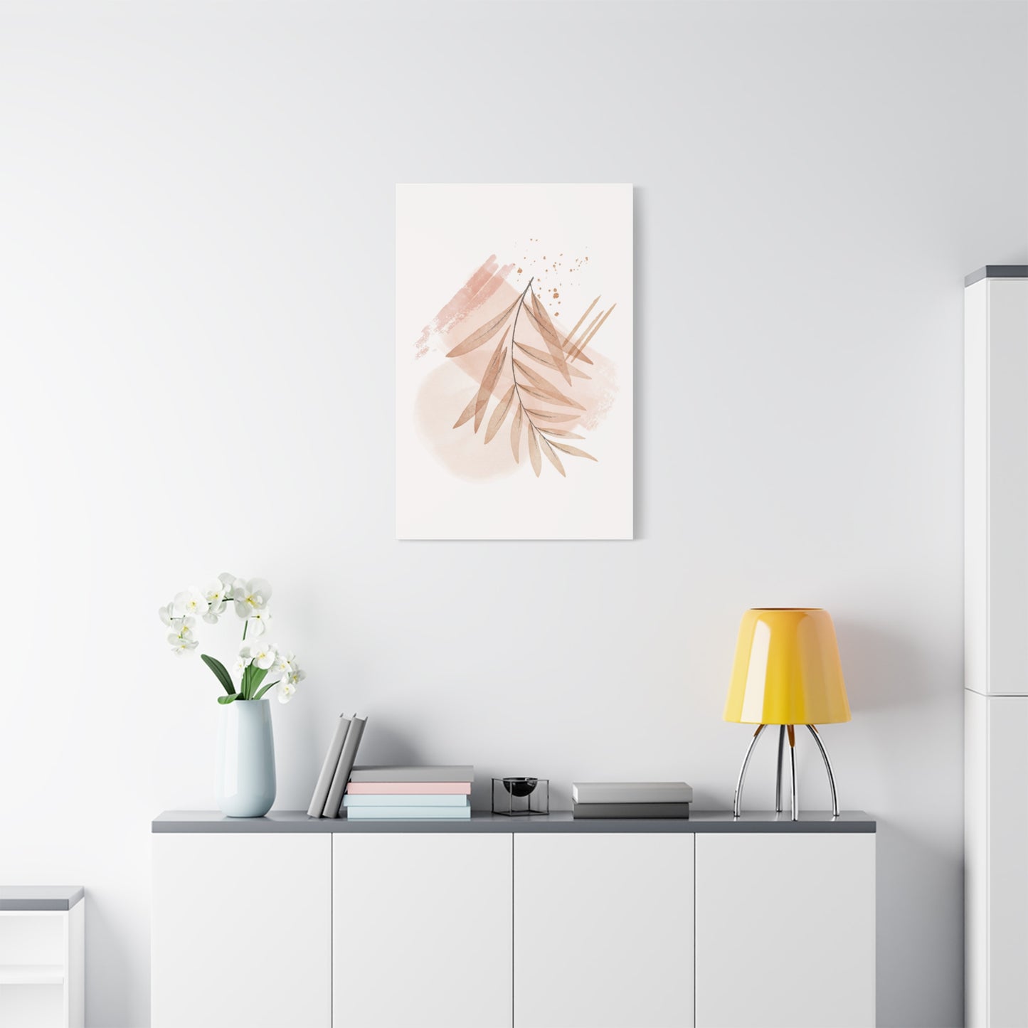 Abstract Earthy Florals Art Set 1.1 - Matte Canvas Decor with Minimalist Leaf Design